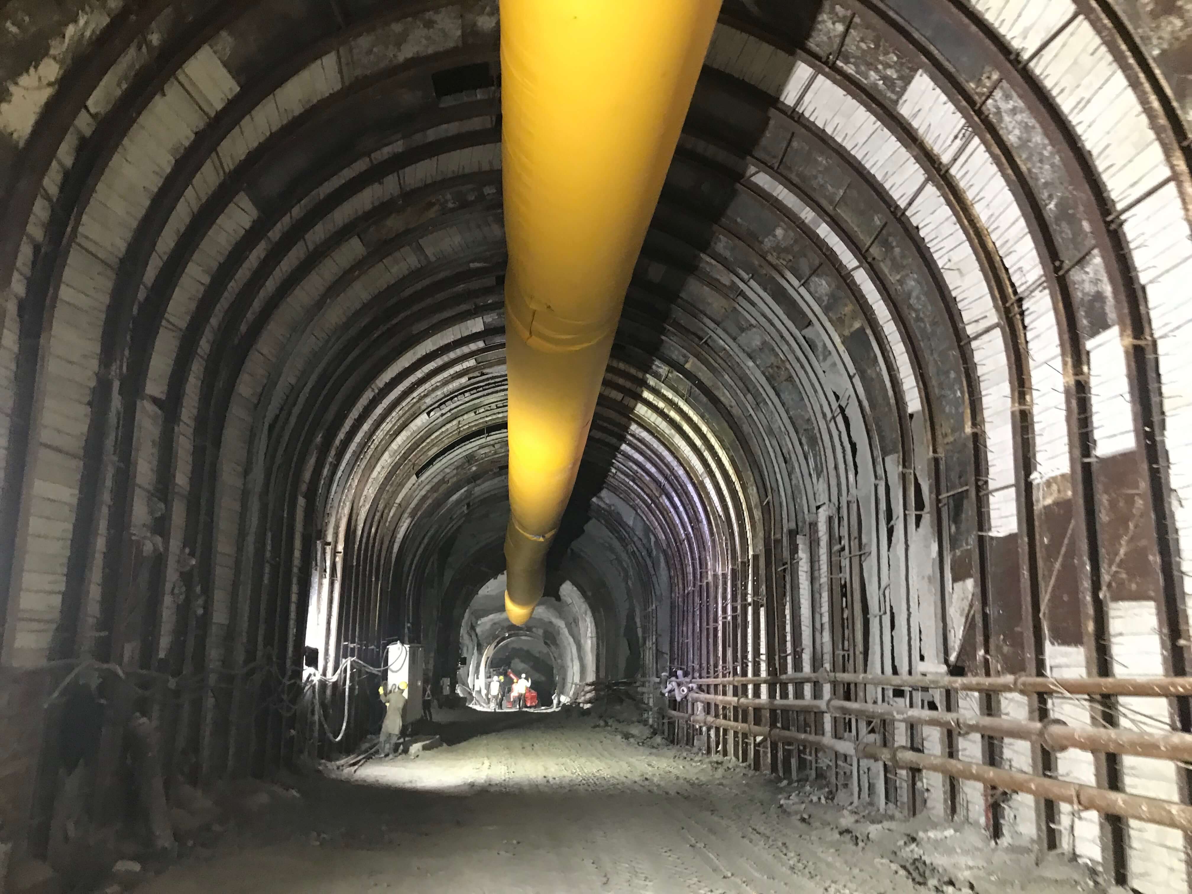 The underground powerhouse cavern is 166m x 20.2m x 51m in size; The main access tunnel is in 'D' shape of 8m dia, and is 264m longnd 