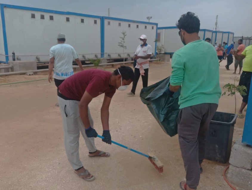 Afconians motivate each other to clean camps during lockdown