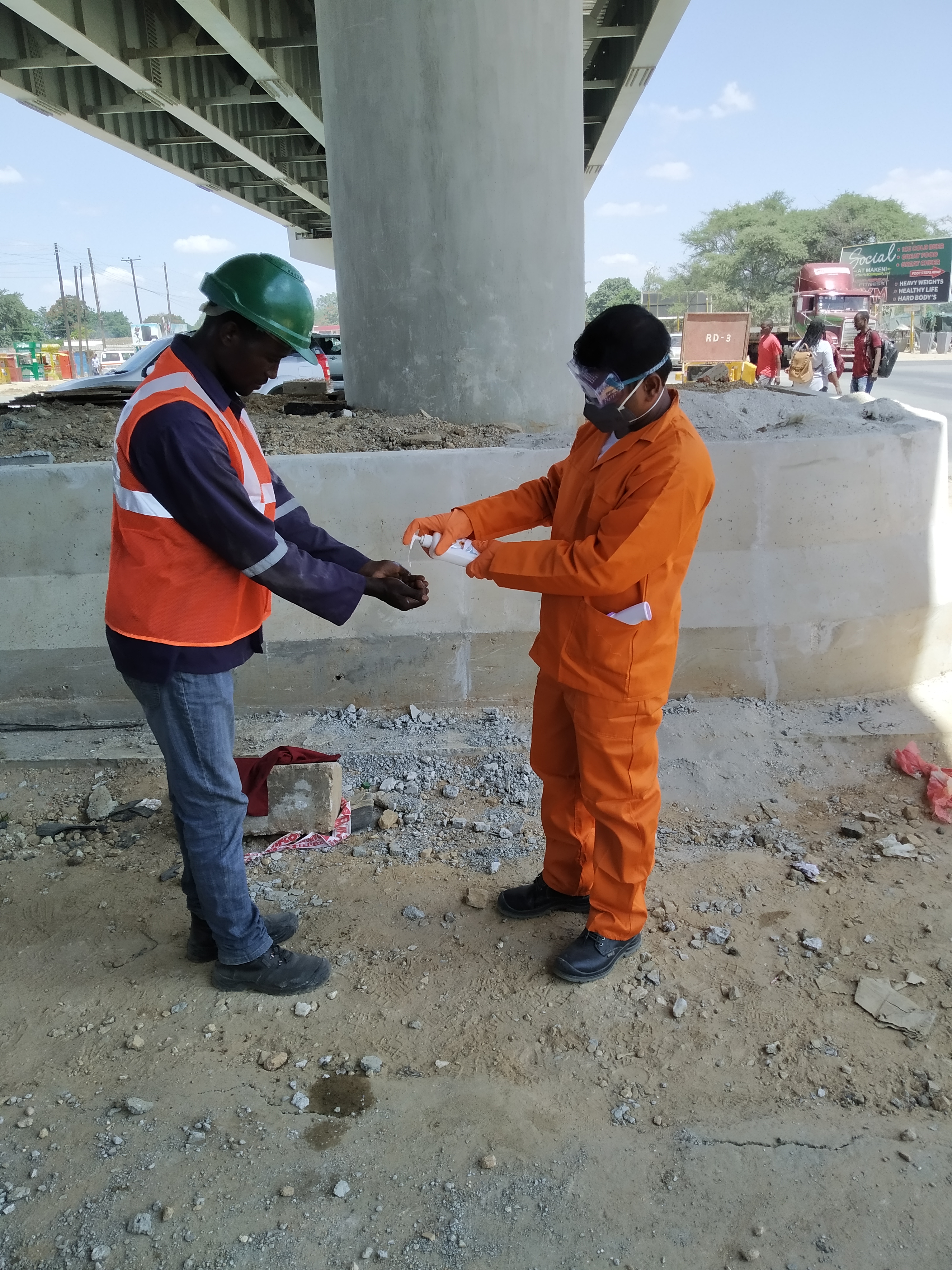 Hand sanitising being encouraged at sites