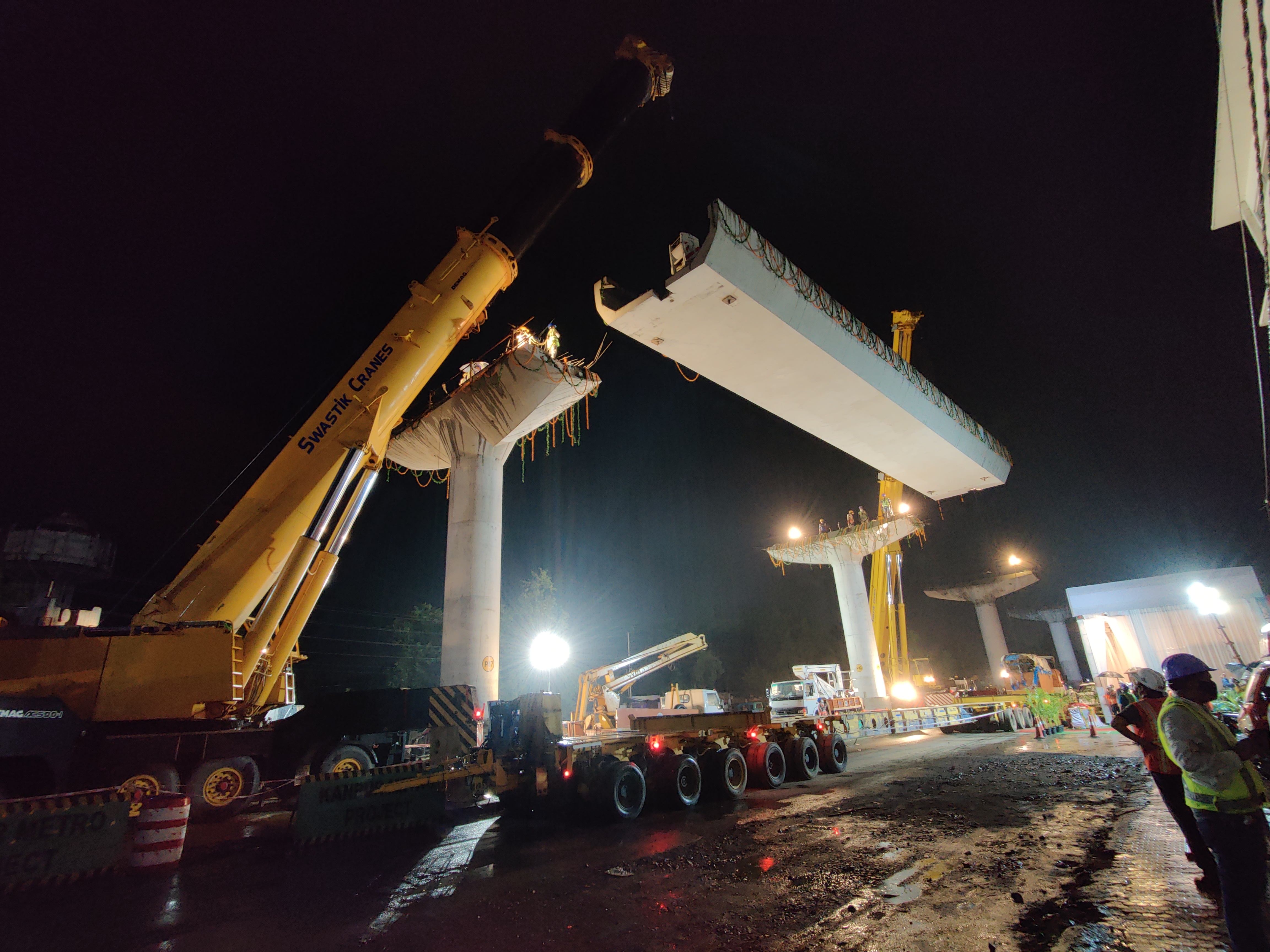 1st U-Girder erection at Kanpur Metro