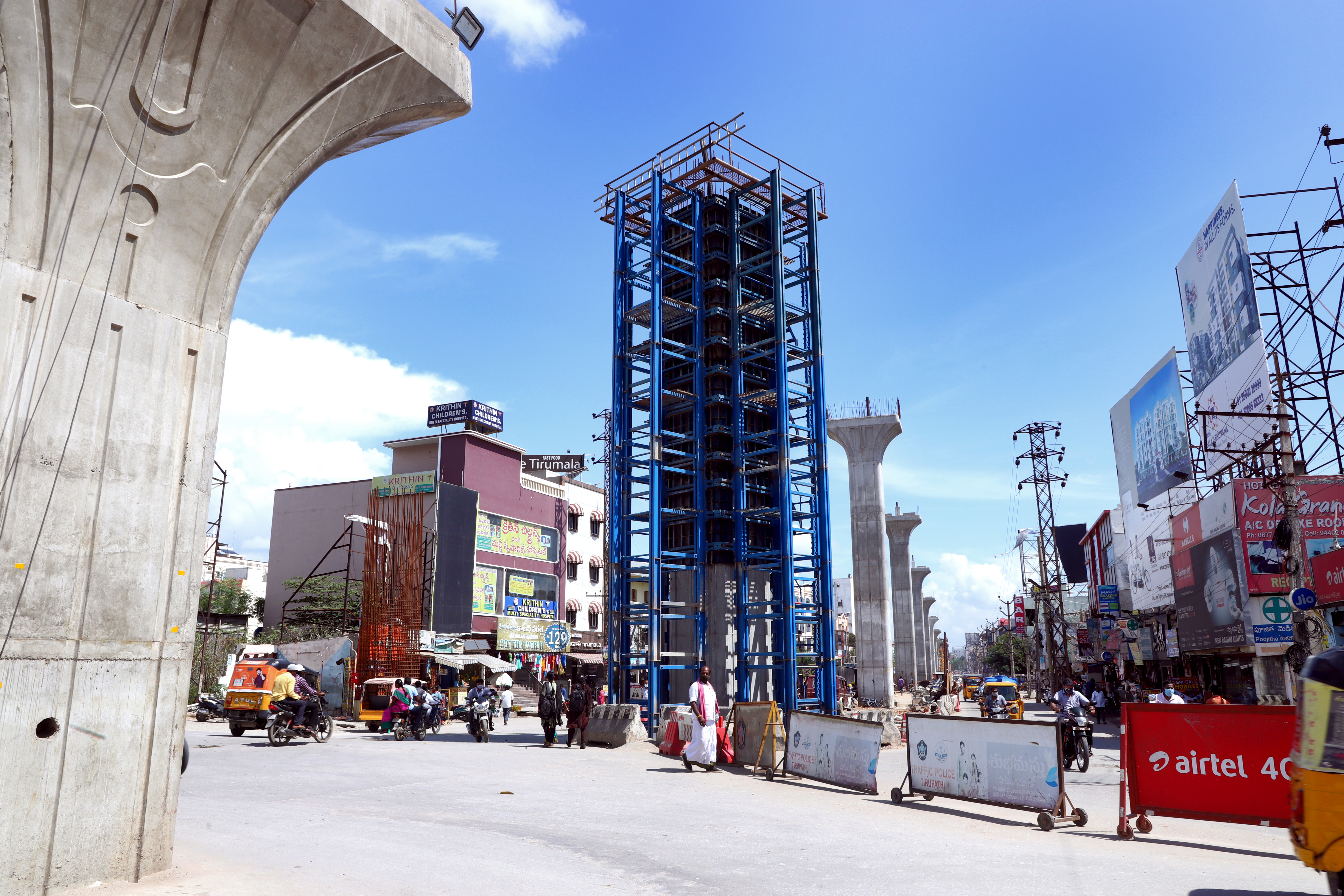 Garuda Varadhi flyover work in progress