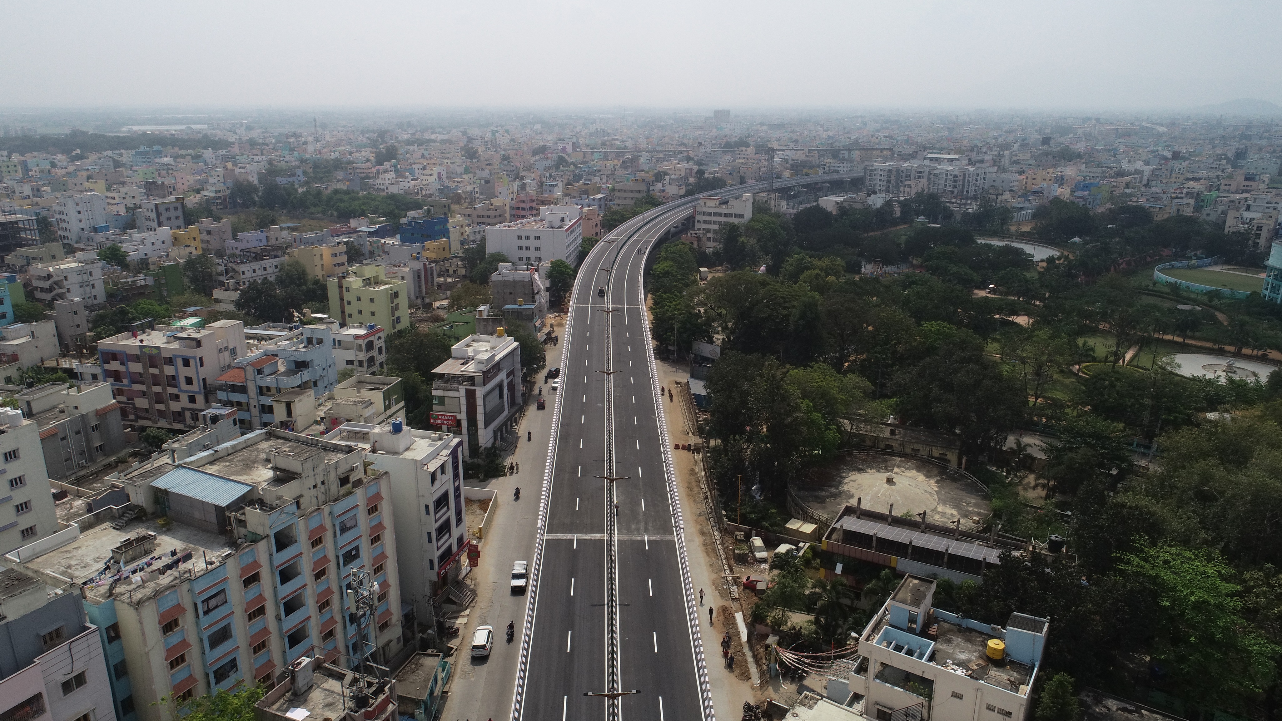 The bird's eye view of the Srinivasa Setu