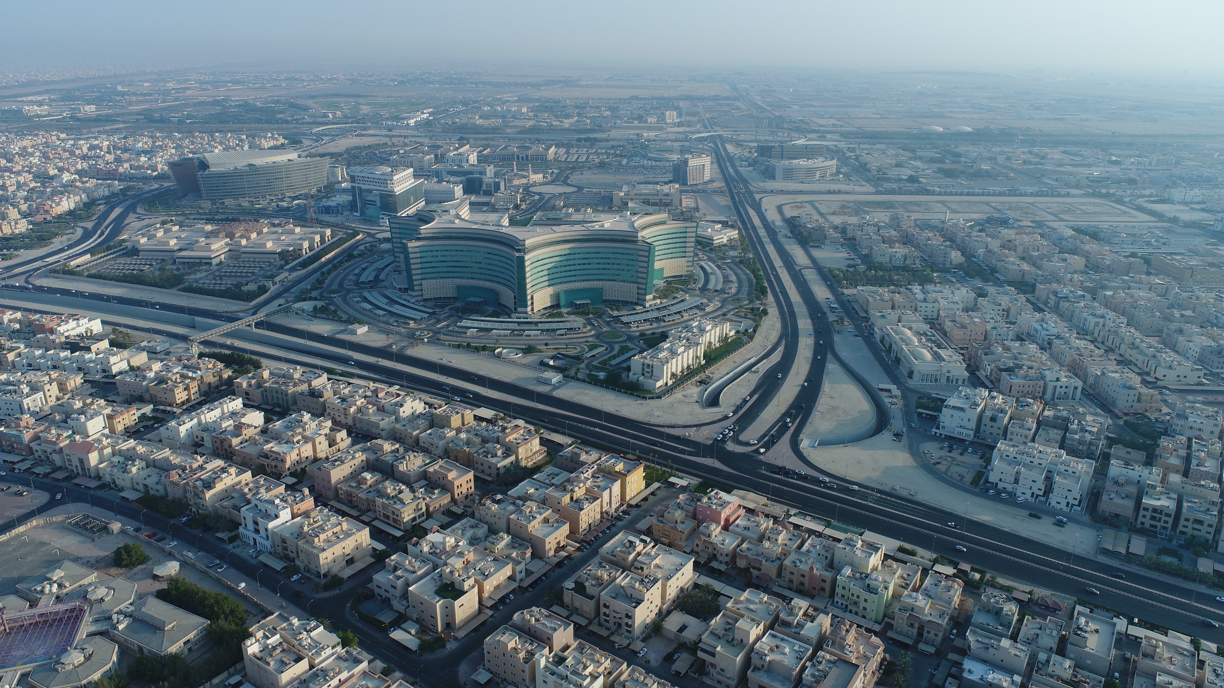 Bird's eye view of hospital area