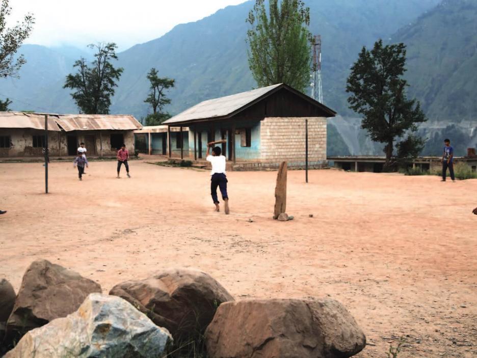 Children play in a ground refurbished by Afcons