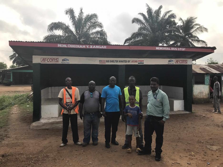 A bus stand renovated by Afcons