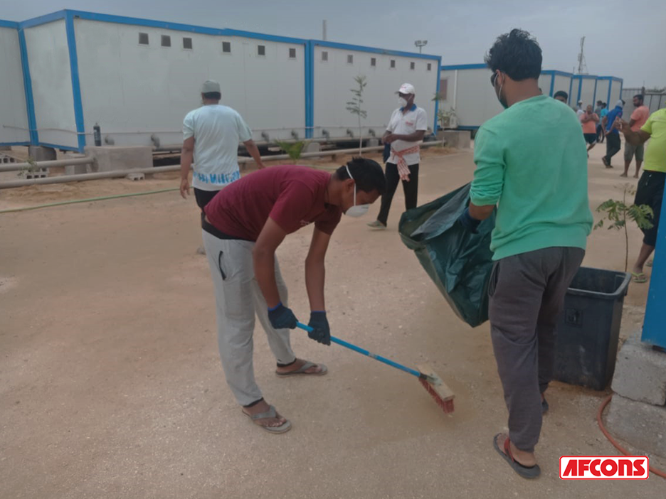 Afconians motivate each other to clean camps during lockdown