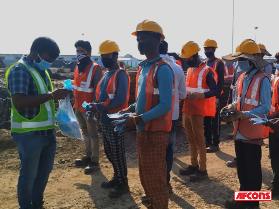 Distribution of masks and gloves across sites afcons