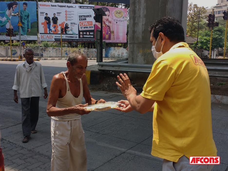 Food packets shared with the needy in Nagpur during nationwide lockdown in India