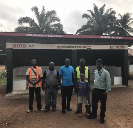 A bus stand renovated by Afcons