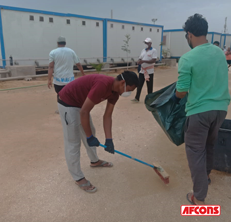 Afconians motivate each other to clean camps during lockdown