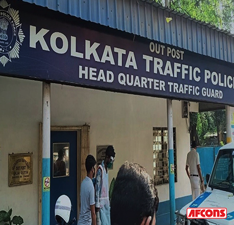 Disinfection drive of Kolkata Traffic Police Headquarters