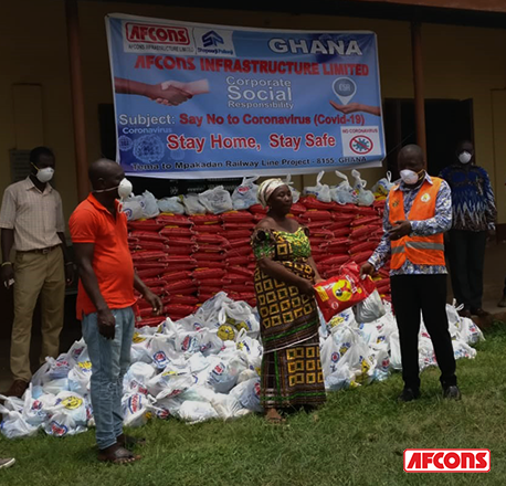Ration distribution to locals in Ghana