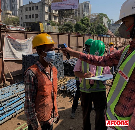 Thermal scanning of workers before start of day's work